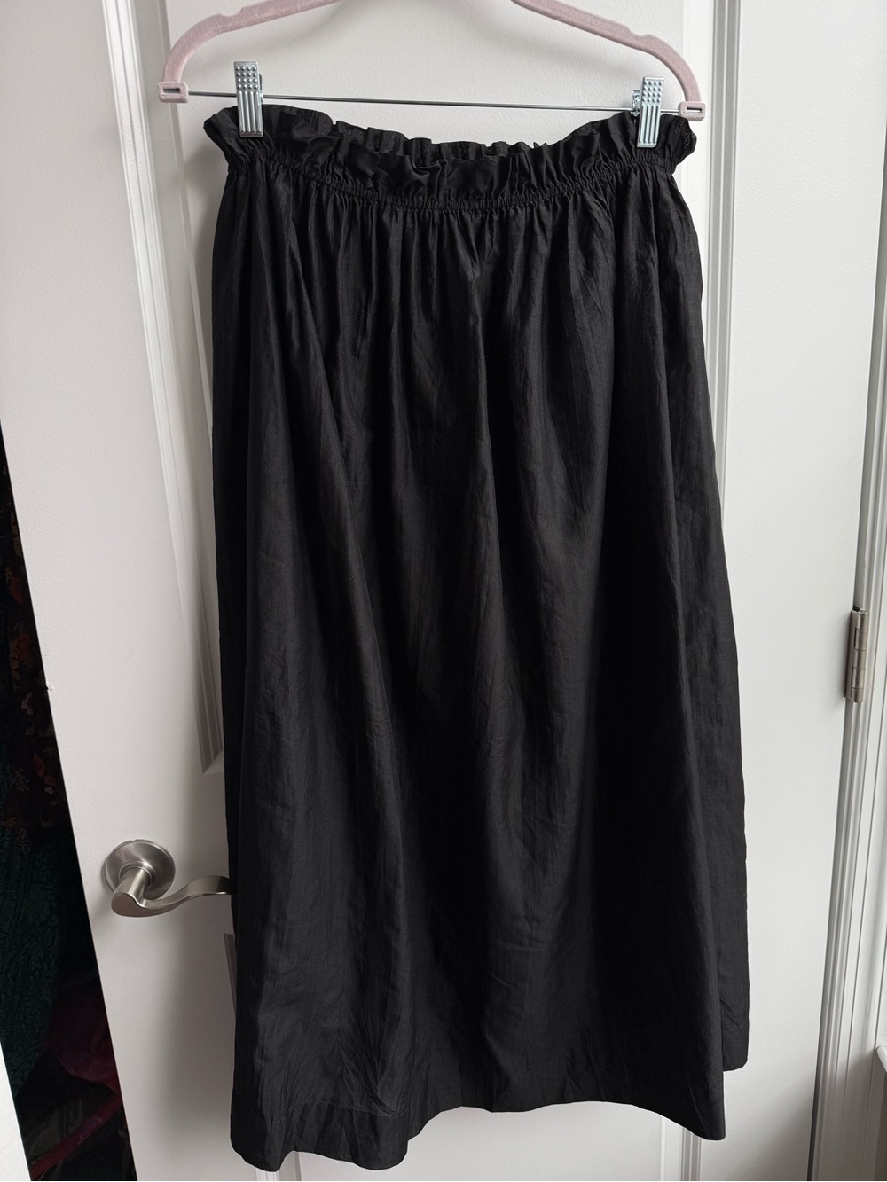 J. Crew Lightweight Black Midi Skirt Stretchy Waist Comfortable Summer Small